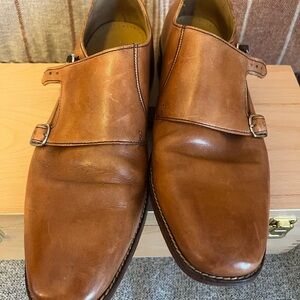 Cole Haan Brown Leather Monk Strap Oxfords